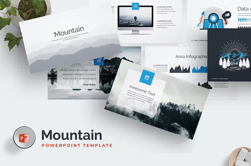 Mountain PowerPoint — универсальный шаблон для стильных и продуманных презентаций