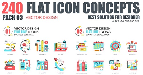 Плоские значки инфографики