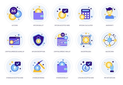 105 значков криптовалюты