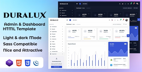 Duralux — адаптивный HTML-шаблон для CRM и админ-панелей