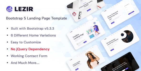 Lezir — Архитектурное решение для Landing Page на Bootstrap 5