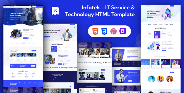 Infotek — HTML-шаблон для ИТ-услуг и технологий
