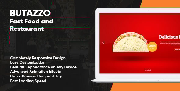 Butazzo: Профессиональный Bootstrap слайдер для сайтов ресторанов