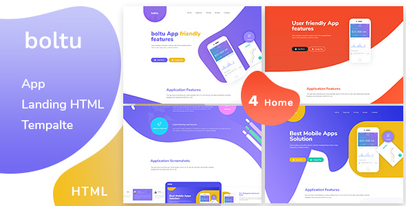 Boltu — Профессиональный HTML-шаблон для Landing Page мобильных приложений