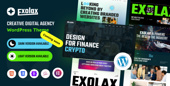 Exolax — Креативная тема WordPress для digital-агентств и стартапов