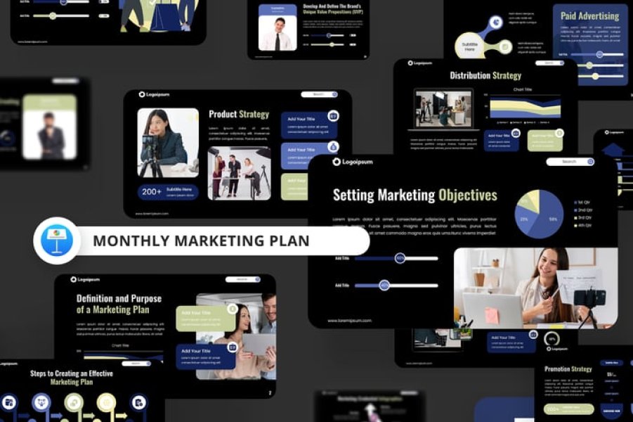 Monthly Marketing Plan: профессиональный Keynote-инструмент для защиты стратегий