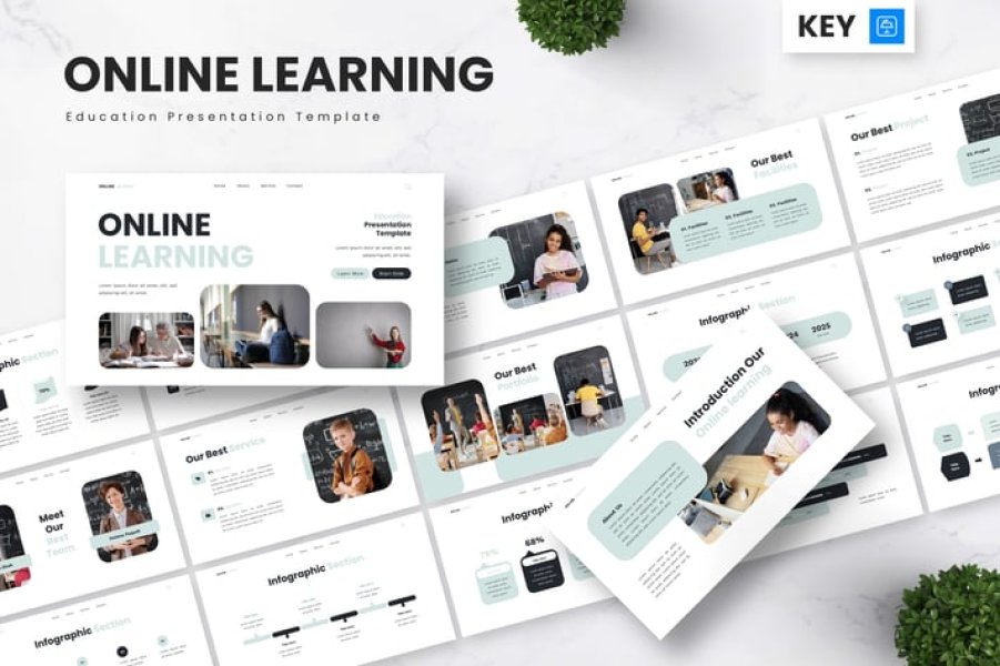 Online Learning — Шаблон Keynote для вебинаров и курсов