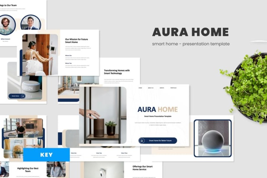 AURA HOME — Профессиональный шаблон Keynote для презентации систем умного дома