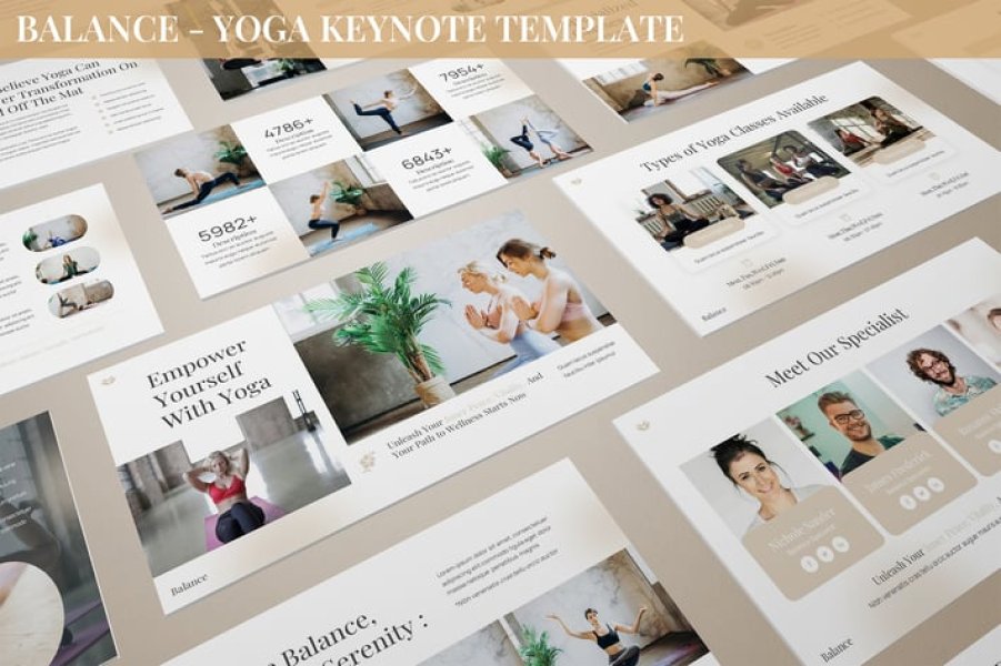 Balance - Профессиональный шаблон Keynote для велнес-индустрии и бизнеса
