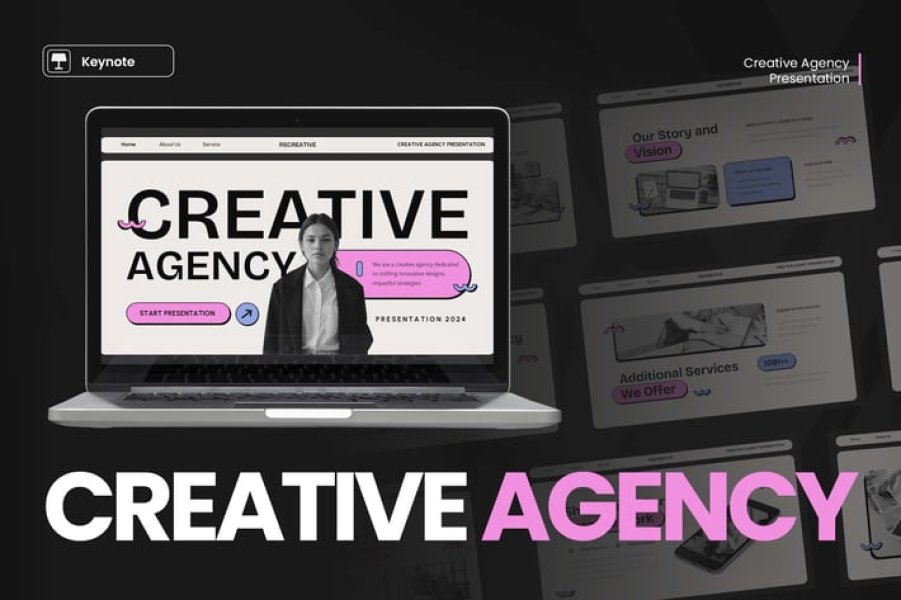 Recreative — лаконичный Keynote-шаблон для тех, кто ценит время и безупречный стиль