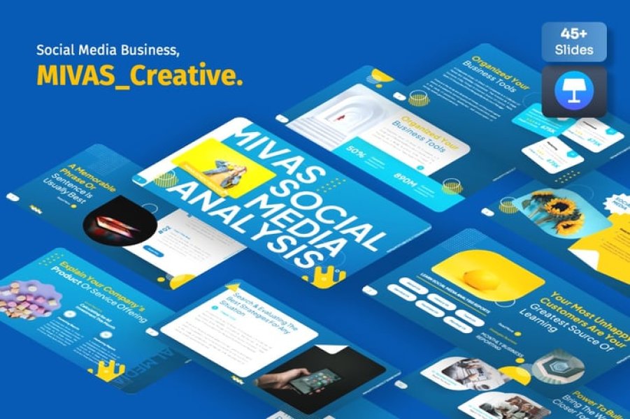 Mivas - Универсальный набор Keynote: 45 готовых макетов для статусных презентаций