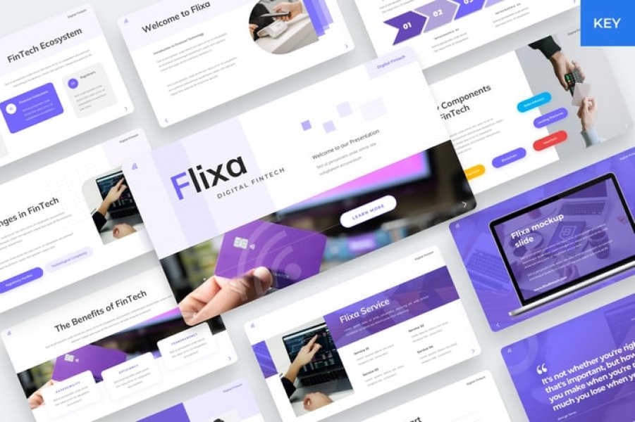 Flixa - Keynote-шаблон для тех, кто создаёт будущее финансов