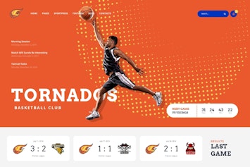 Тема Tornados для спортивных команд и магазинов