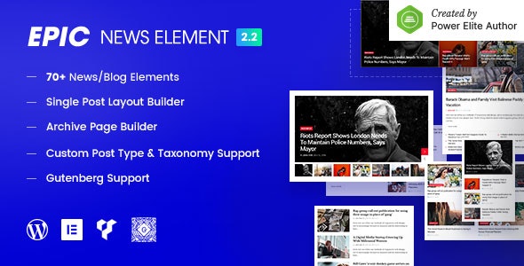 Epic News Elements - новостные элементы для Elementor и WPBakery