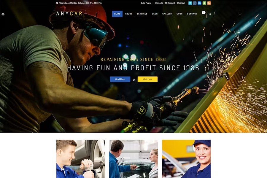 HTML-шаблон AnyCar для автомобильного и бизнес-сайта