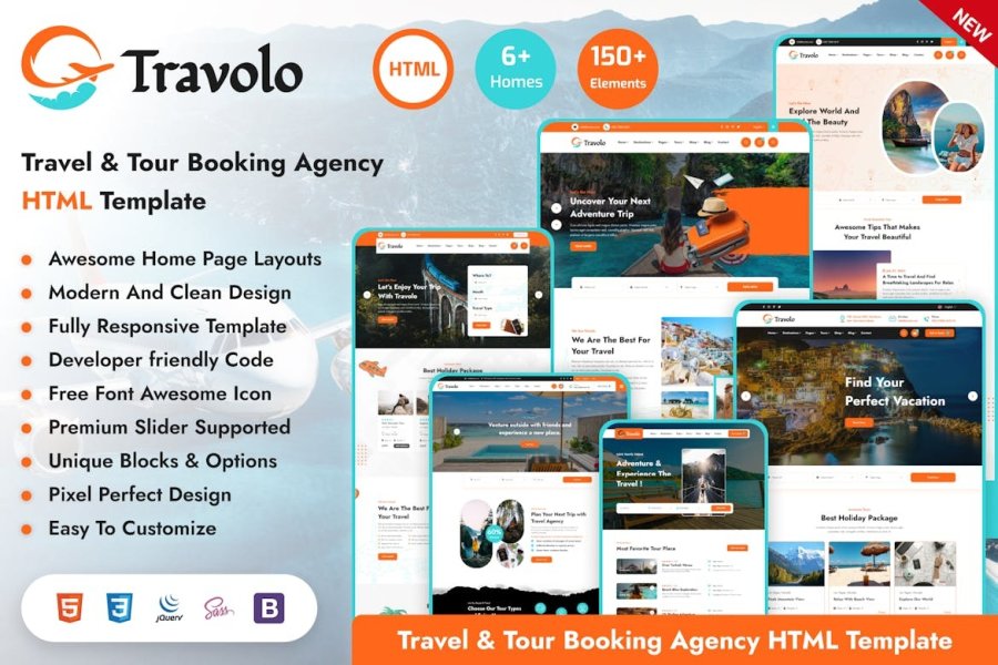 Travolo - HTML-шаблон бронирования туров в туристическое агентство