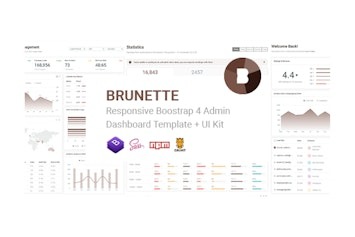 Brunette – Административный шаблон и UI Kit на Bootstrap 4 для веб-приложений