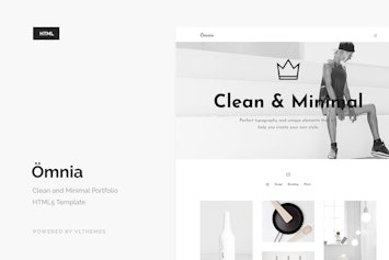 Omnia — минималистичный HTML-шаблон для стильного портфолио