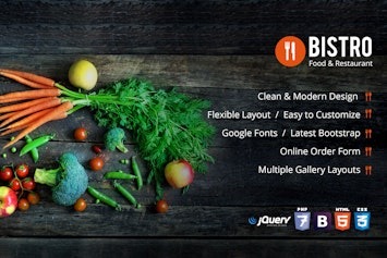 Bistro — шаблон для ресторанов и бизнеса в сфере гастрономии