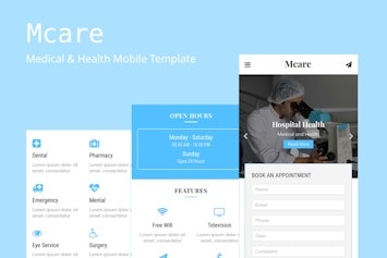 Mcare — мобильный шаблон для медицины и здоровья