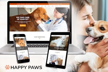 Happy Paws — идеальный шаблон для бизнеса с животными