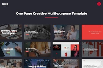 Bolo – универсальный одностраничный HTML-шаблон для креативных решений