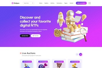 Bidzen – шаблон HTML для NFT-маркетплейса