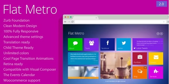 Flat Metro - тема в стиле Metro для WordPress