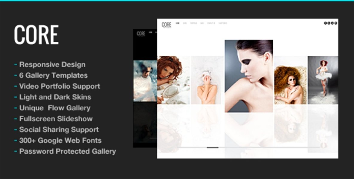 Core - тема портфолио для фотографов WordPress
