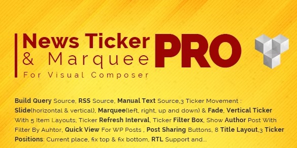 Pro News Ticker & Marquee - плагин новостной ленты WPBakery Page Builder