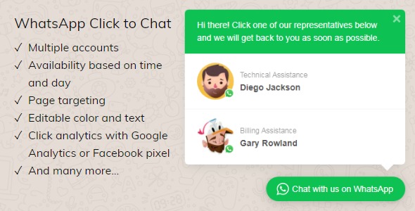 WhatsApp Click to Chat - плагин чата WhatsApp для WordPress