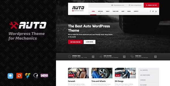 Auto - тема WordPress для автосалонов и автомастерских