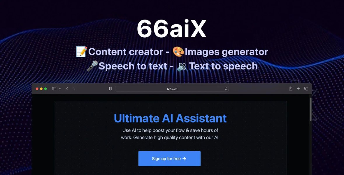 66aix - ИИ-контент, чат-бот, генератор изображений и преобразование речи в текст (SAAS)