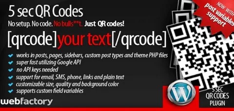 5sec QR Codes - генератор QR кодов WordPress