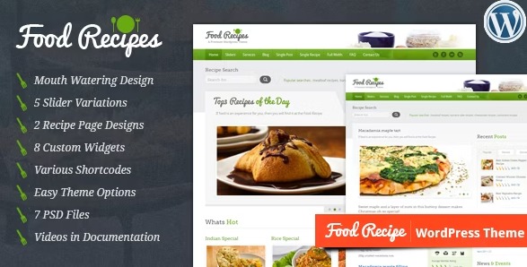 Food Recipes - WordPress тема для сайтов с рецептами