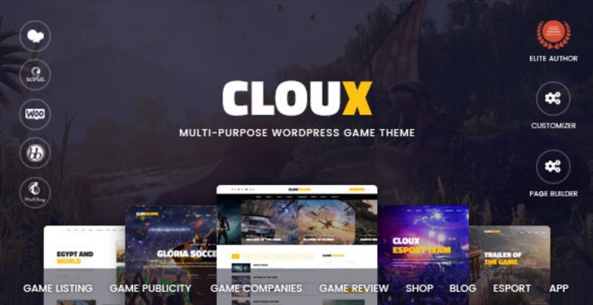 Cloux - игровая WordPress тема
