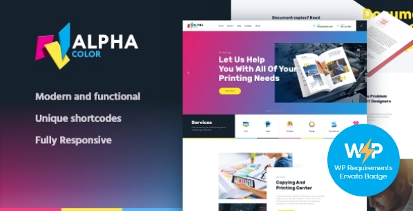 AlphaColor - WordPress тема полиграфических услуг