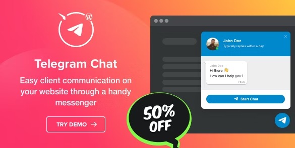 Telegram Chat for WordPress - виджет Телеграм чата