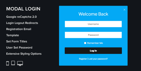 Modal Login - плагин модального окна авторизации WordPress