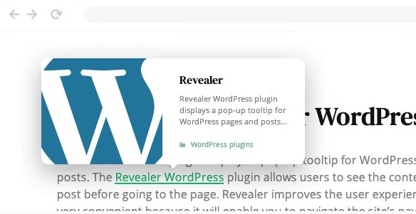 Revealer – всплывающее окно навигации для ссылок WordPress