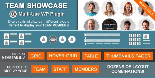 Team Showcase - плагин представления команды WordPress