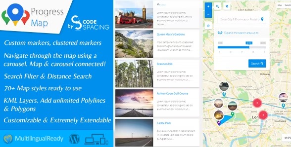 Progress Map - плагин местоположения Wordpress