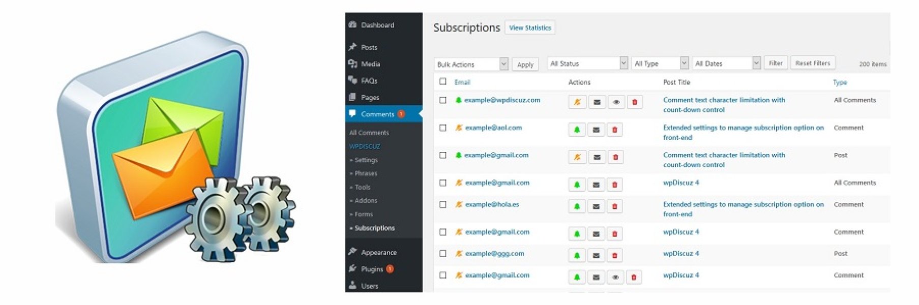 wpDiscuz - Subscription Manager