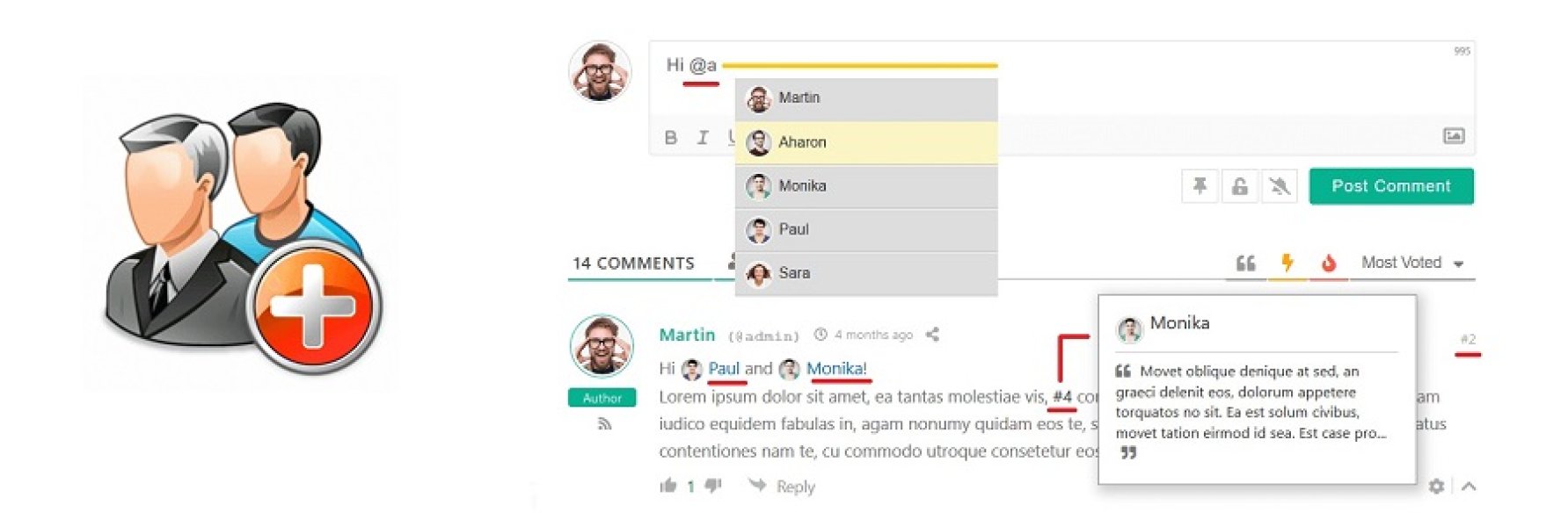 wpDiscuz - User & Comment Mentioning