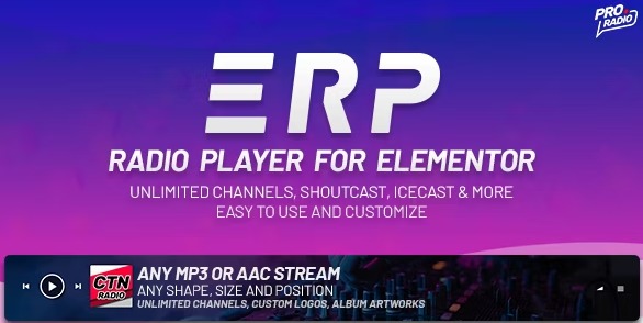 Erplayer - радио-плеер Elementor WordPress