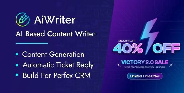 Perfex AiWriter — генератор контента на основе ИИ и модуль ответа на тикеты на основе ИИ