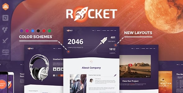 Rocket - креативная WordPress тема