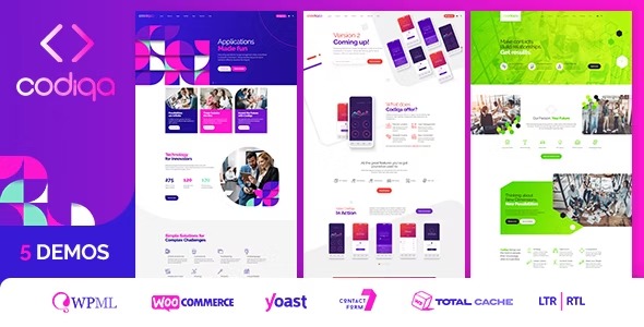 Codiqa — лендинг для программного обеспечения приложения