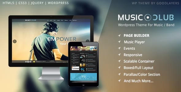 Music Club - музыкальная WordPress тема для группы