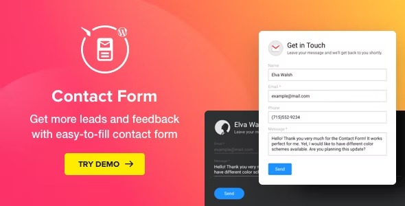 Elfsight Contact Form - форма обратной связи WordPress